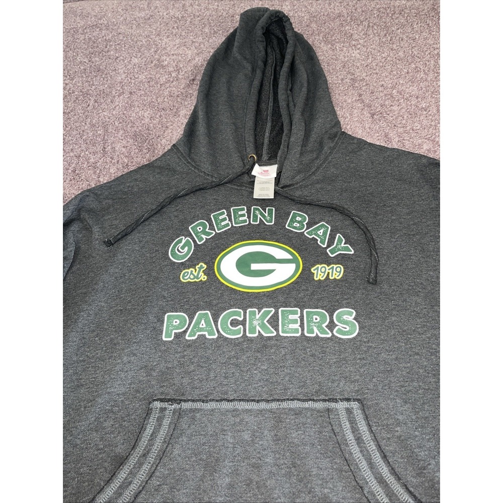 Green Bay Packers NFL Youth Extra Large Hoodie Sweatshirt  Gray  Pre Owned